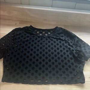 Black Mesh Women's Top